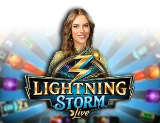 Lightning Storm slot logo by Evolution at Rabbit Reel Casino