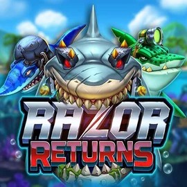 Razor Returns slot logo by Push Gaming at Rabbit Reel CasinoRazor Returns