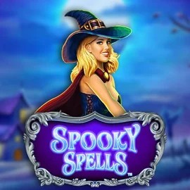 Spooky Spells slot logo by Novomatic at Rabbit Reel Casino