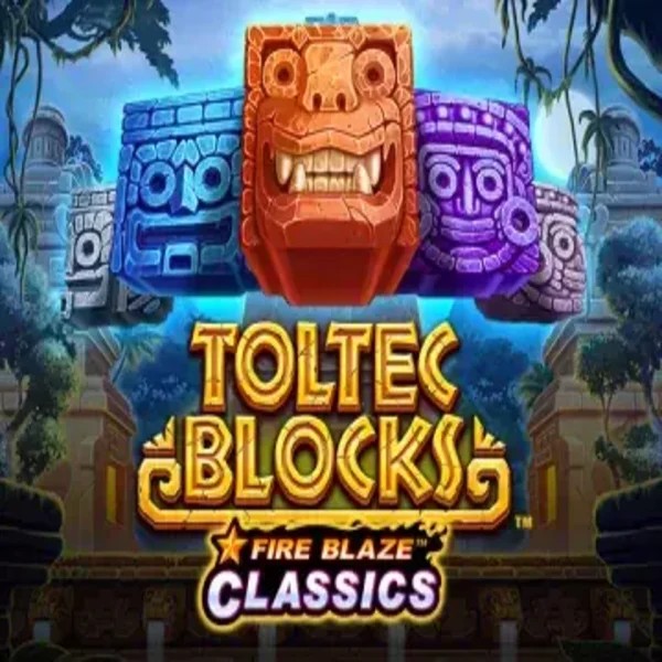 Fire Blaze: Toltec Blocks slot logo by Rarestone Gaming at Rabbit Reel CasinoFire Blaze: Toltec Blocks